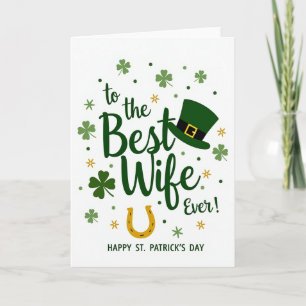 Vrouw St Patricks Nep Goud Folie Kaart