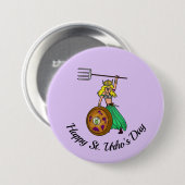 Vrouw St. Urho's Day Round Button (Voorkant /achterkant)