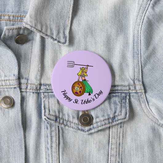 Vrouw St. Urho's Day Round Button (In situ)