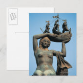 Vrouw standbeeld holding schip, Barcelona Briefkaart (Voorkant / Achterkant)