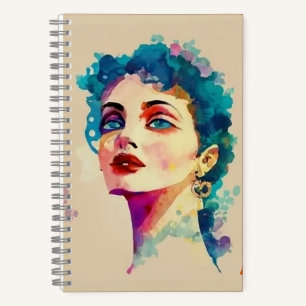 Vrouw staren door de lens...Spiraalvormig Notitieb Notitieboek