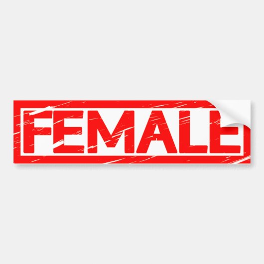 Vrouw Stempel Bumpersticker (Voorkant)