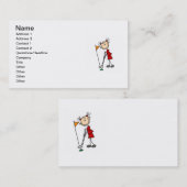 Vrouw Stick Figuur Golfer Visitekaartje (Voorkant / Achterkant)