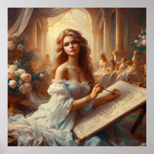 Vrouw Student Poster (Voorkant)