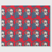 Vrouw Suiker Grote rode rozen Cadeaupapier (Vlak)