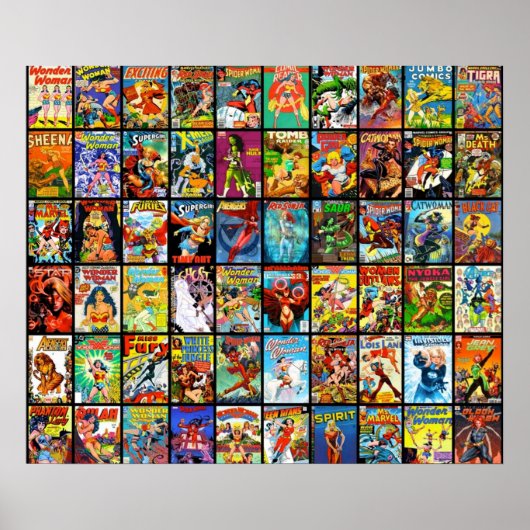 Vrouw superheld  Comic Book Collectie Pat Poster (Voorkant)