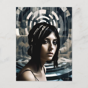 Vrouw Swimmer Briefkaart