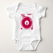 Vrouw Symbool Platenspeler Deck - DJ Disk Jockey Romper (Voorkant)
