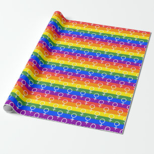 Vrouw Symbool regenboogpatroon Cadeaupapier