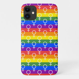 Vrouw Symbool regenboogpatroon iPhone 11 Hoesje