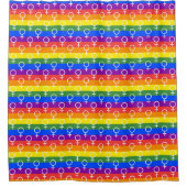 Vrouw Symbool regenboogpatroon Douchegordijn (Voorkant)