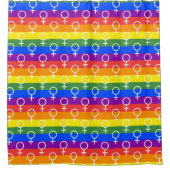 Vrouw Symbool regenboogpatroon Douchegordijn (Voorkant)