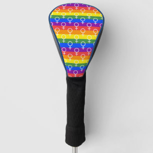 Vrouw Symbool regenboogpatroon Golfheadcover