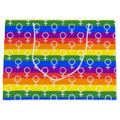 Vrouw Symbool regenboogpatroon Groot Cadeauzakje (Voorkant)
