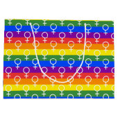 Vrouw Symbool regenboogpatroon Groot Cadeauzakje (Achterkant)