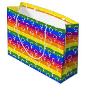 Vrouw Symbool regenboogpatroon Groot Cadeauzakje (Achterkant Gekanteld)