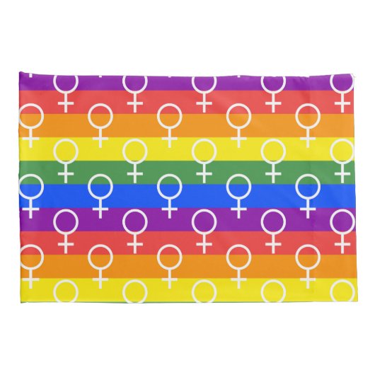Vrouw Symbool regenboogpatroon Kussensloop (Achterkant-Rechts)