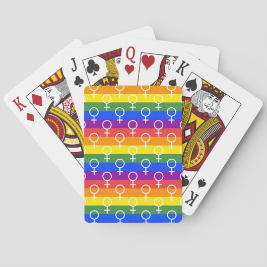 Vrouw Symbool regenboogpatroon Pokerkaarten (Achterkant)