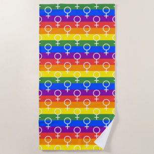 Vrouw Symbool regenboogpatroon Strandlaken