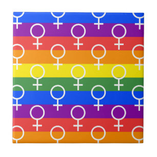 Vrouw Symbool regenboogpatroon Tegeltje