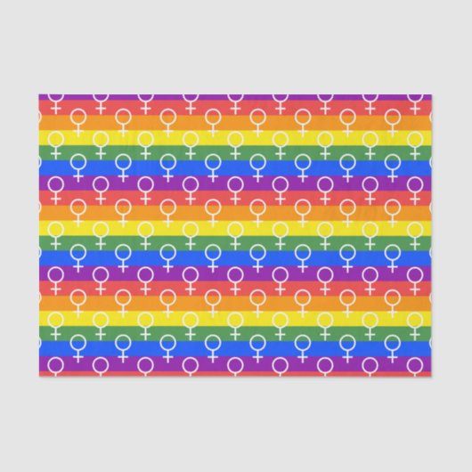 Vrouw Symbool regenboogpatroon Tissuepapier (Voorkant)