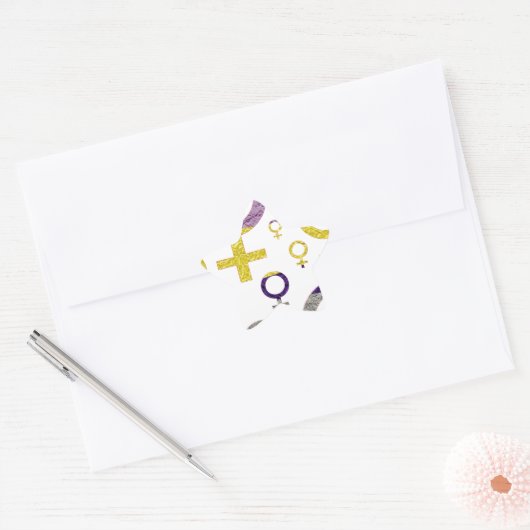 Vrouw-symboolpatroon Ster Sticker (Envelop)