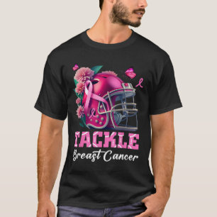 Vrouw Tackle Voetbal Roze Lint Borstkanker Award T-shirt