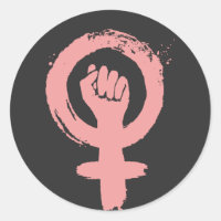 Vrouw teken feministische vuist sociale rechtvaard