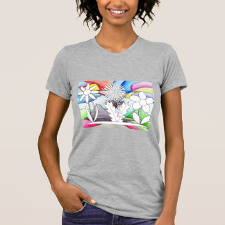 Vrouw Tekenen Kleuren Bloem shirt