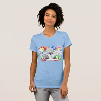 Vrouw Tekenen Kleuren Bloem shirt