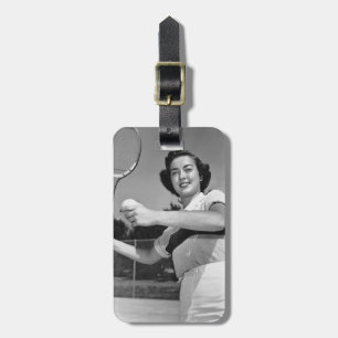 Vrouw Tennis 3 Bagagelabel