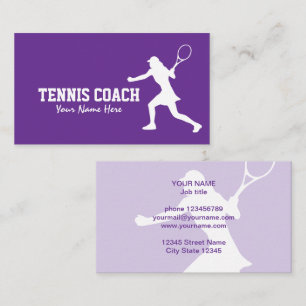 Vrouw Tennis Coach visitekaartje template