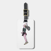 Vrouw Tennis Player Bagagelabel (Voorkant verticaal)