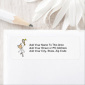 Vrouw Tennis Player Etiket (Insitu)