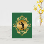 Vrouw Tennis Player Gefeliciteerd Kaart (Gele Bloem)