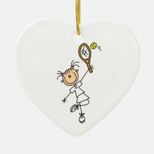 Vrouw Tennis Player Keramisch Ornament