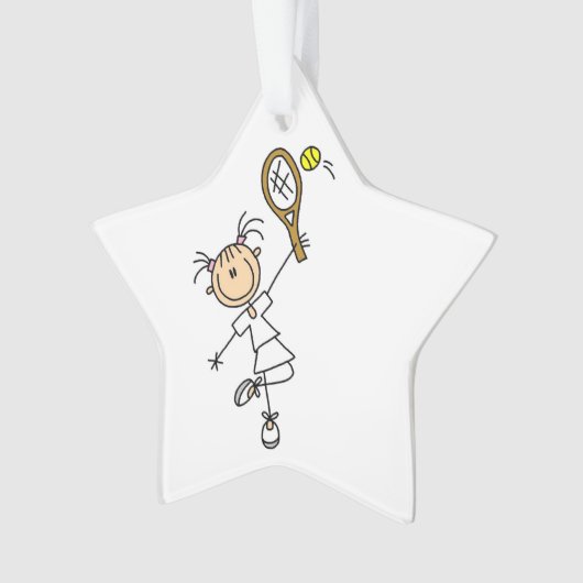 Vrouw Tennis Player Ornament (voorkant)