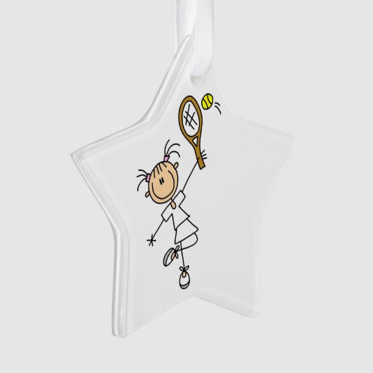 Vrouw Tennis Player Ornament (voorkant)