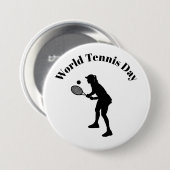 Vrouw Tennis Player Silhouette Button (Voorkant /achterkant)