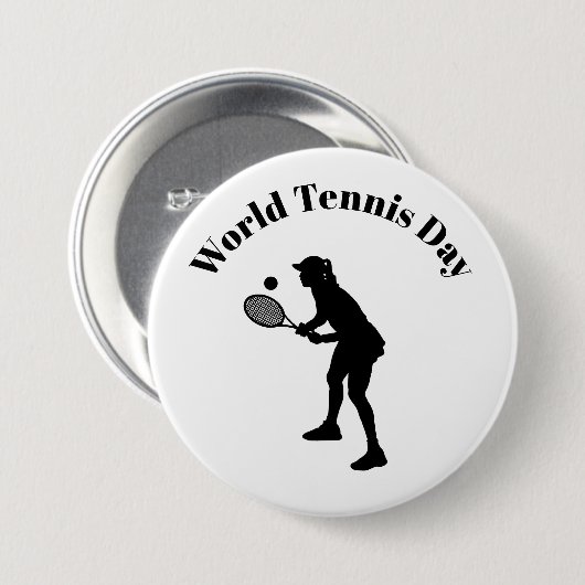Vrouw Tennis Player Silhouette Button (Voorkant /achterkant)