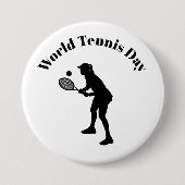 Vrouw Tennis Player Silhouette Button (Voorkant)