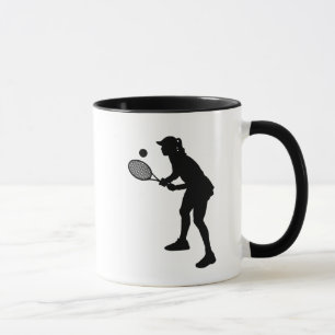 Vrouw Tennis Player Silhouette Mok