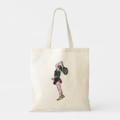 Vrouw Tennis Player Tote Bag (Achterkant)