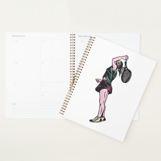 Vrouw Tennisspeler Spiral Planner (Display)