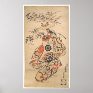 vrouw tijdens het Tanabata Festival Poster