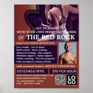Vrouw trainer, persoonlijke trainer, gym Advertere Poster
