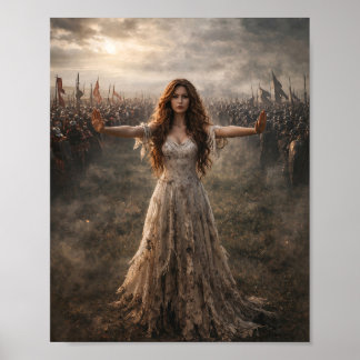 Vrouw Tussen Oorlogsfronten Poster