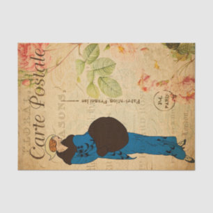  vrouw uit de jaren 20 in de laatste Mode in Parij Tissuepapier