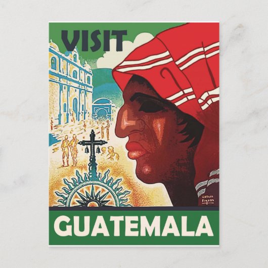 Vrouw uit Guatemala, oud reizen Briefkaart (Voorkant)