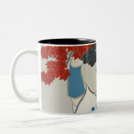 Vrouw uit Momoyogusa (1909) Tweekleurige Koffiemok